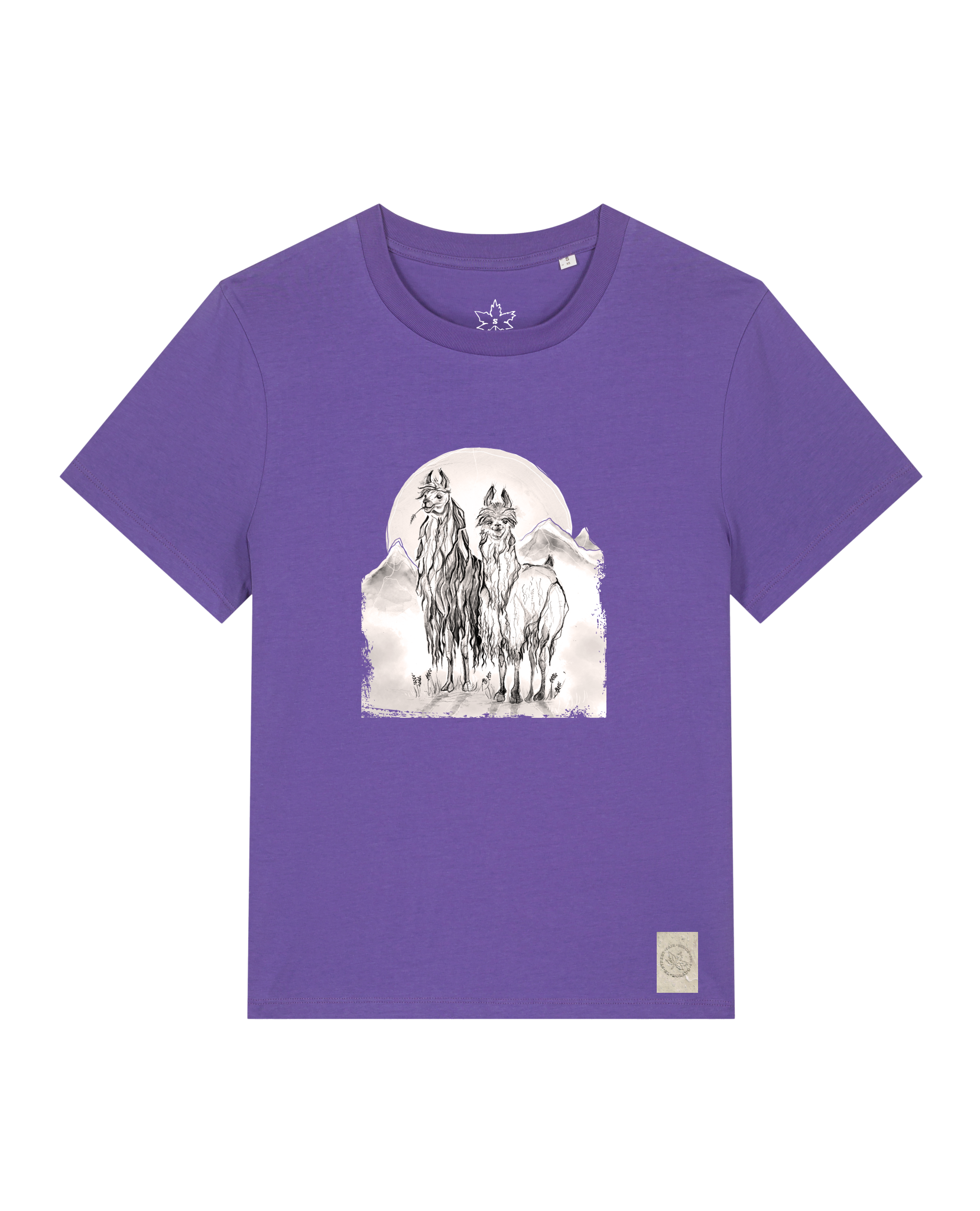 bio-female-medium fit-tshirt-alpaka-sttw172-blaukraut-front