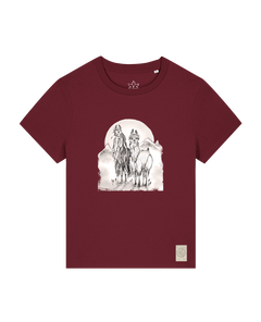 bio-female-medium fit-tshirt-alpaka-sttw172-burgunder rot-front