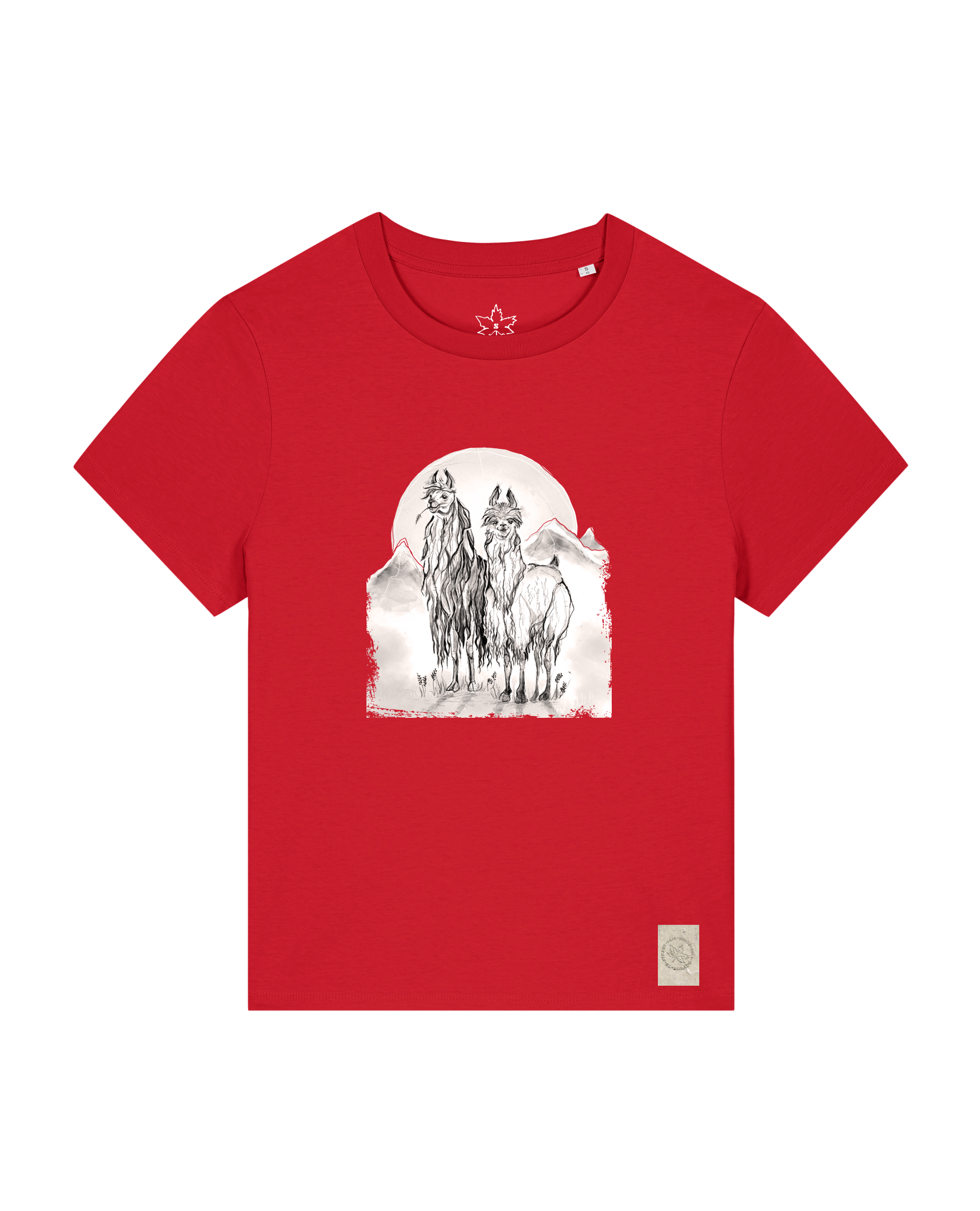 bio-female-medium fit-tshirt-alpaka-sttw172-erdbeere-front