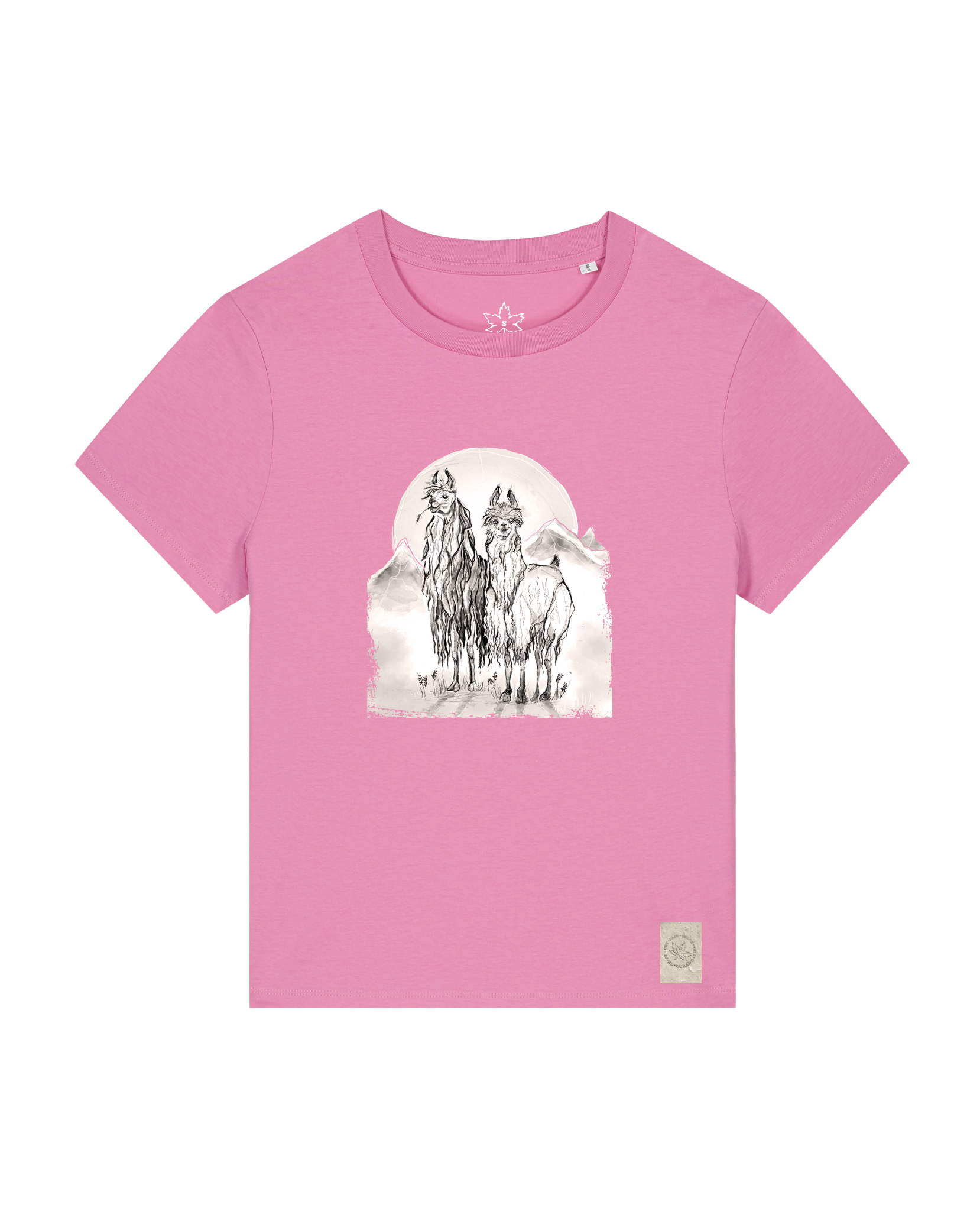 bio-female-medium fit-tshirt-alpaka-sttw172-kaugummi-front