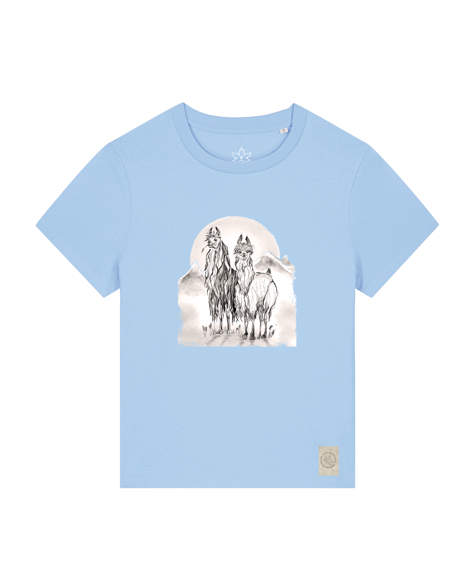 bio-female-medium fit-tshirt-alpaka-sttw172-lagune-front