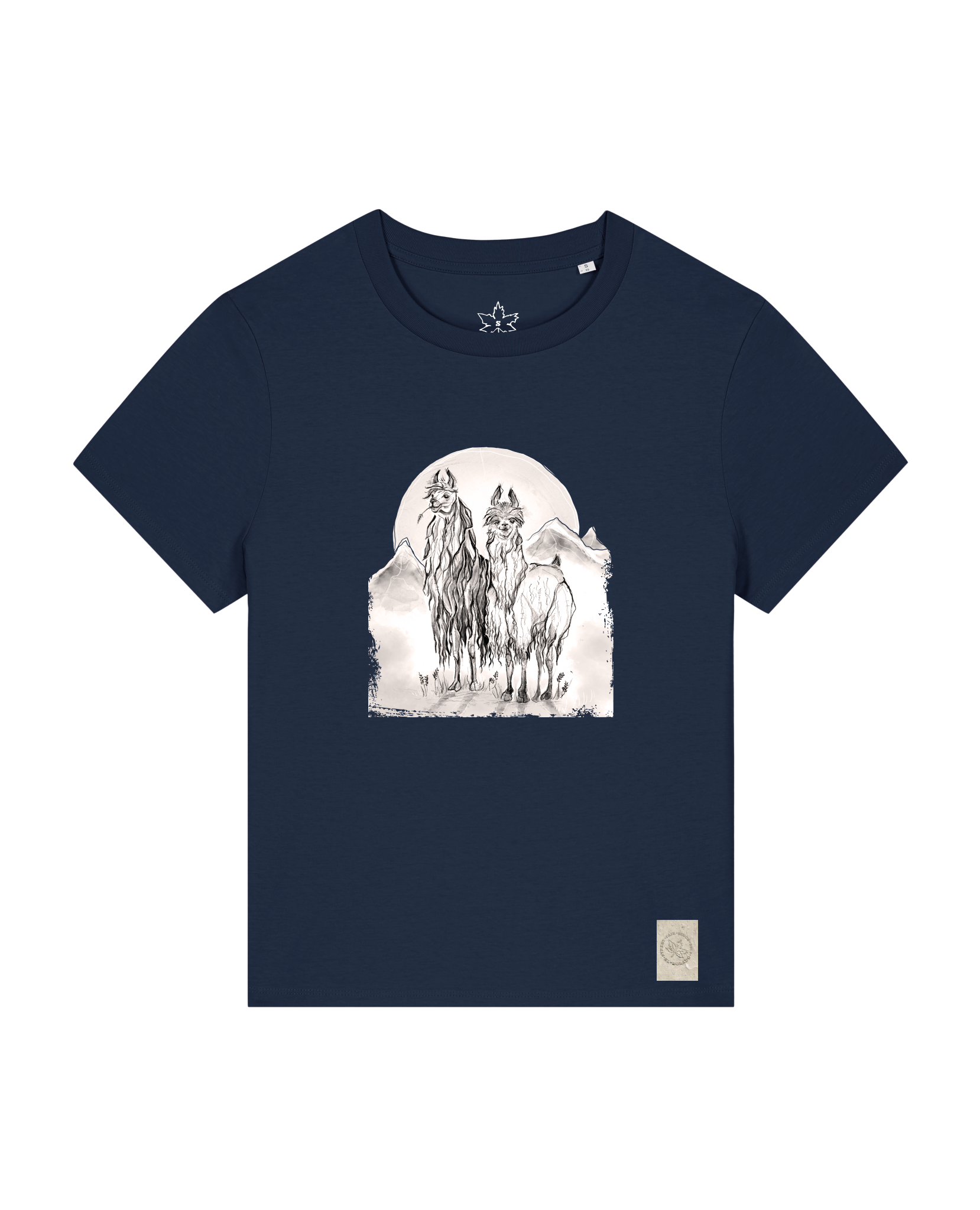 bio-female-medium fit-tshirt-alpaka-sttw172-marine-front