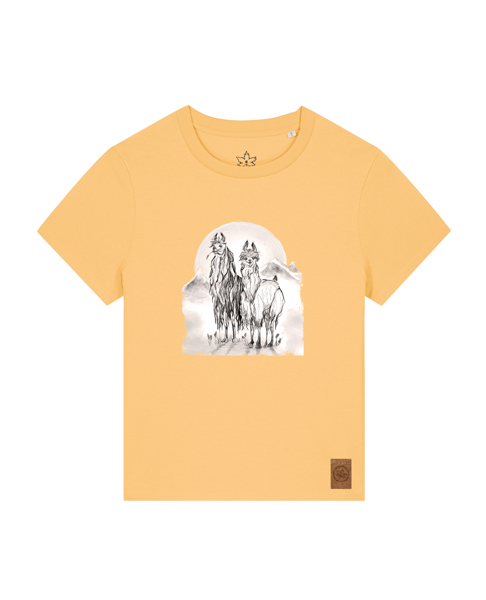 bio-female-medium fit-tshirt-alpaka-sttw172-senfkorn-front