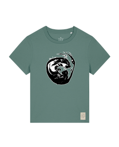 bio-female-medium fit-tshirt-alpha otter-sttw172-blautanne-front