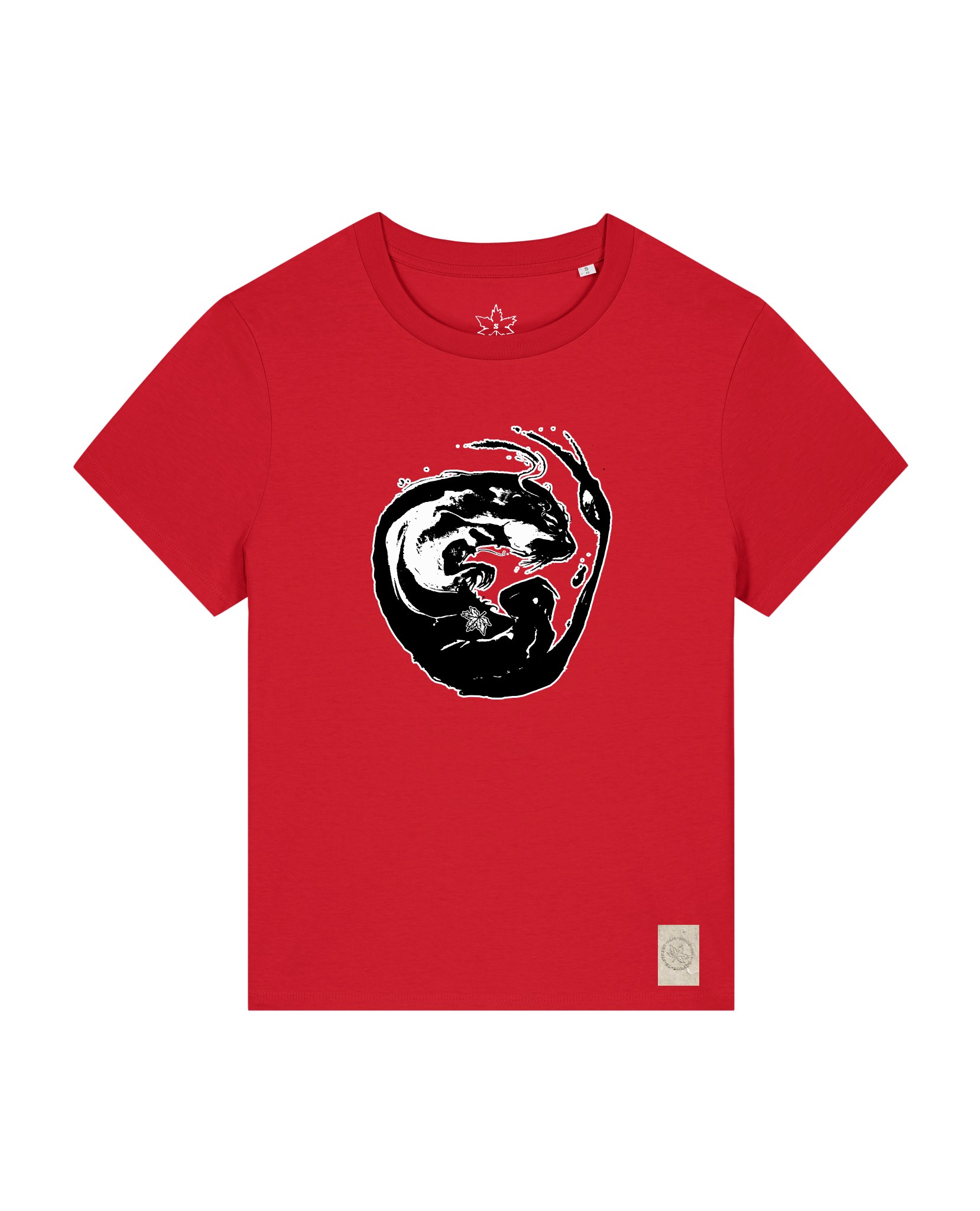 bio-female-medium fit-tshirt-alpha otter-sttw172-erdbeere-front