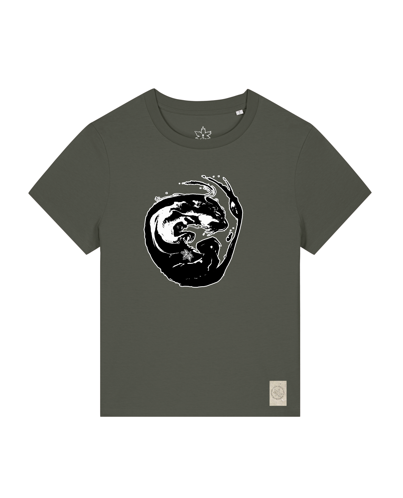 bio-female-medium fit-tshirt-alpha otter-sttw172-grunkohl-front