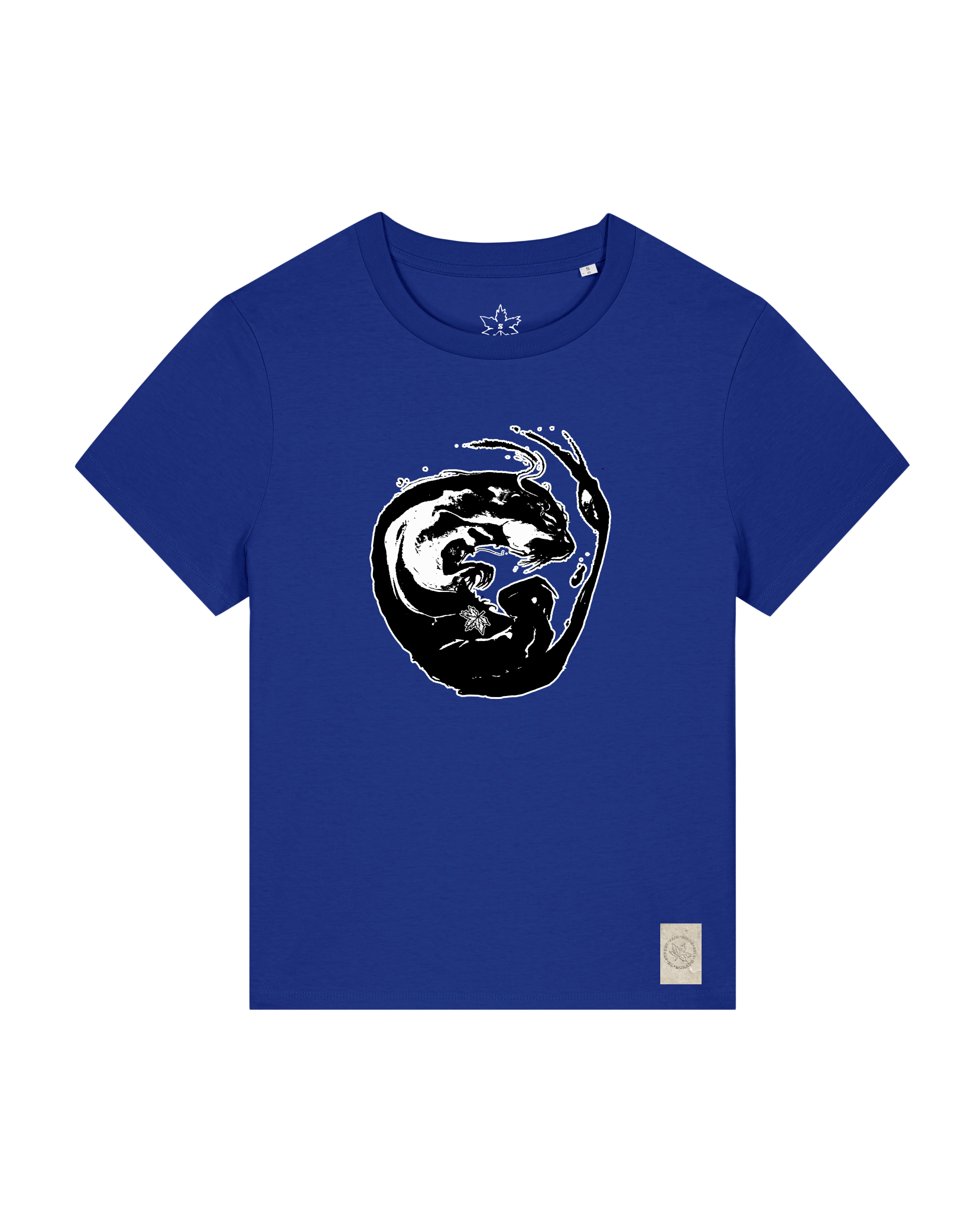 bio-female-medium fit-tshirt-alpha otter-sttw172-kornblume-front