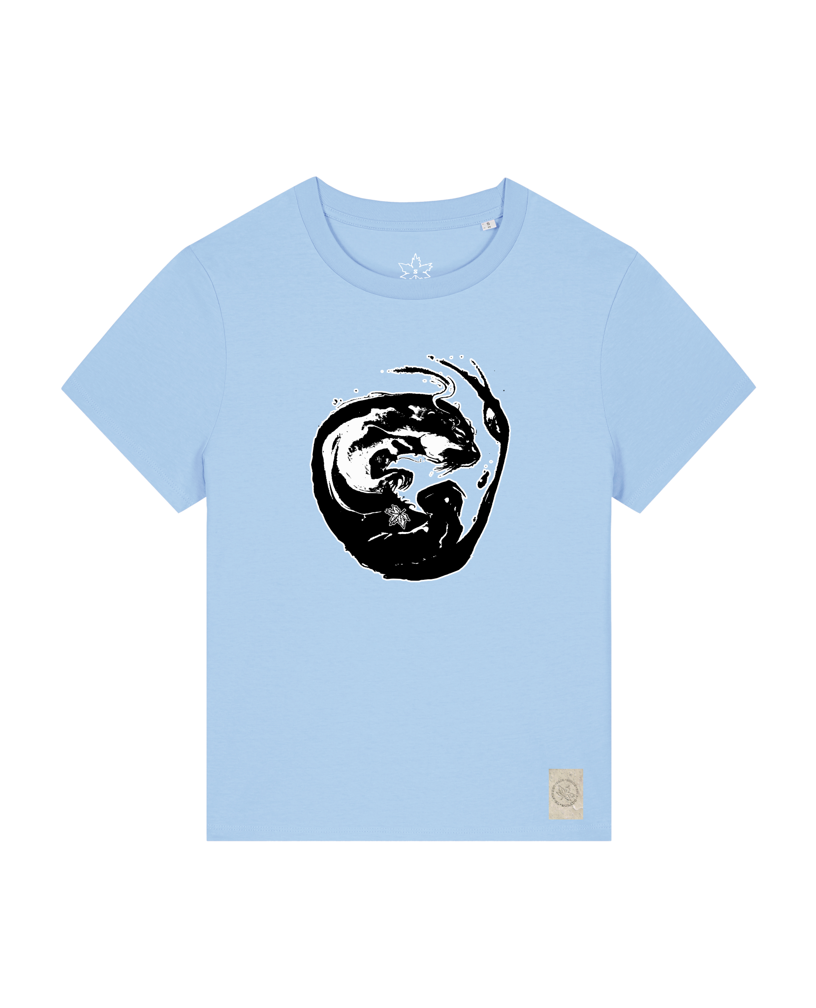 bio-female-medium fit-tshirt-alpha otter-sttw172-lagune-front