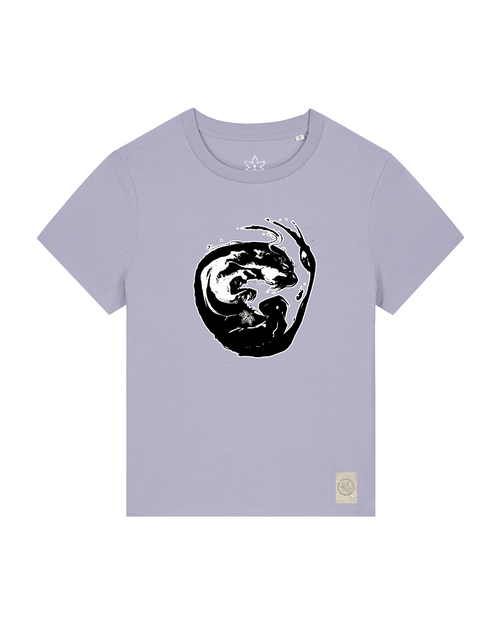 bio-female-medium fit-tshirt-alpha otter-sttw172-lavender-front