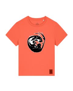 bio-female-medium fit-tshirt-alpha otter-sttw172-mandarine-front