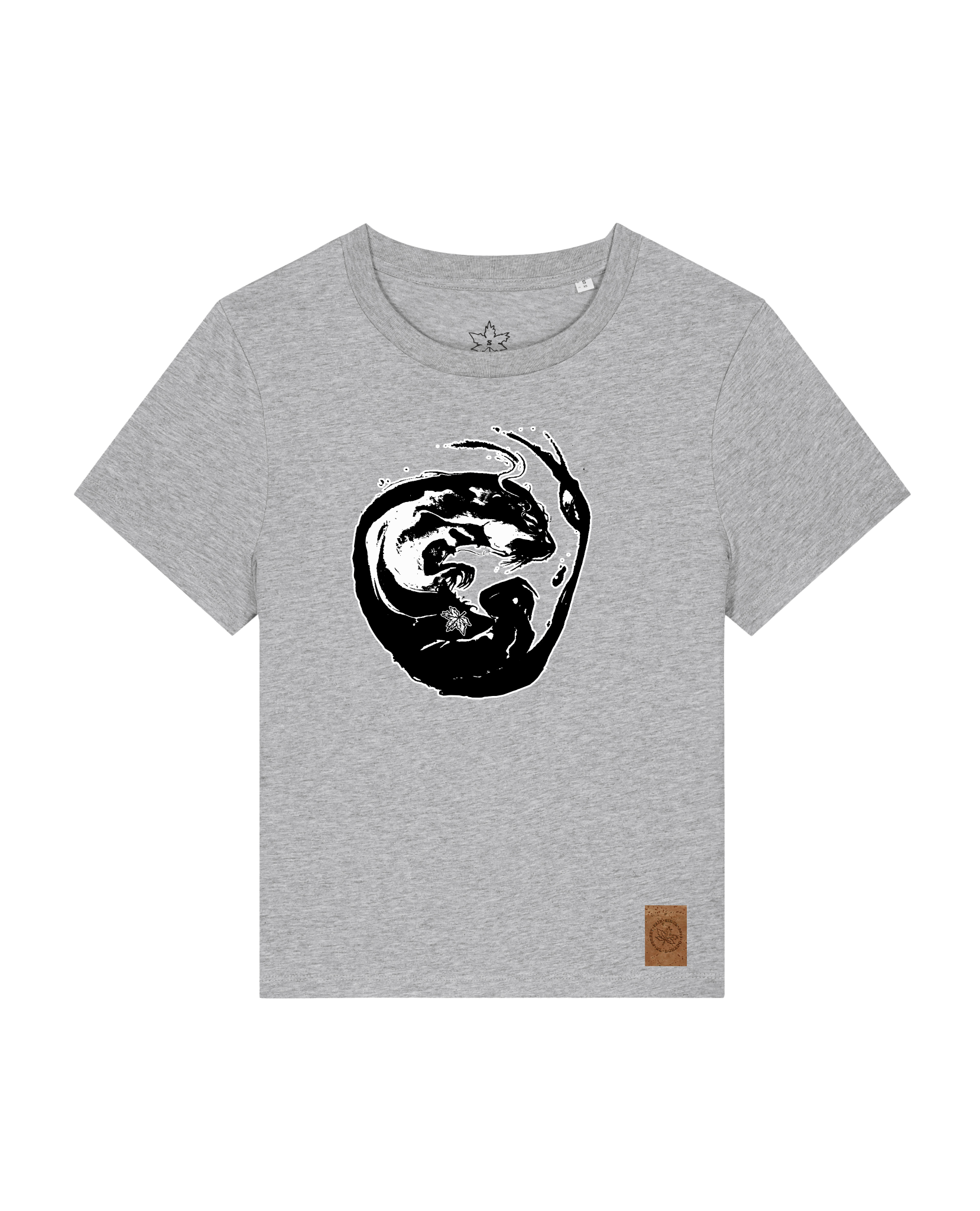 bio-female-medium fit-tshirt-alpha otter-sttw172-mausgrau-front