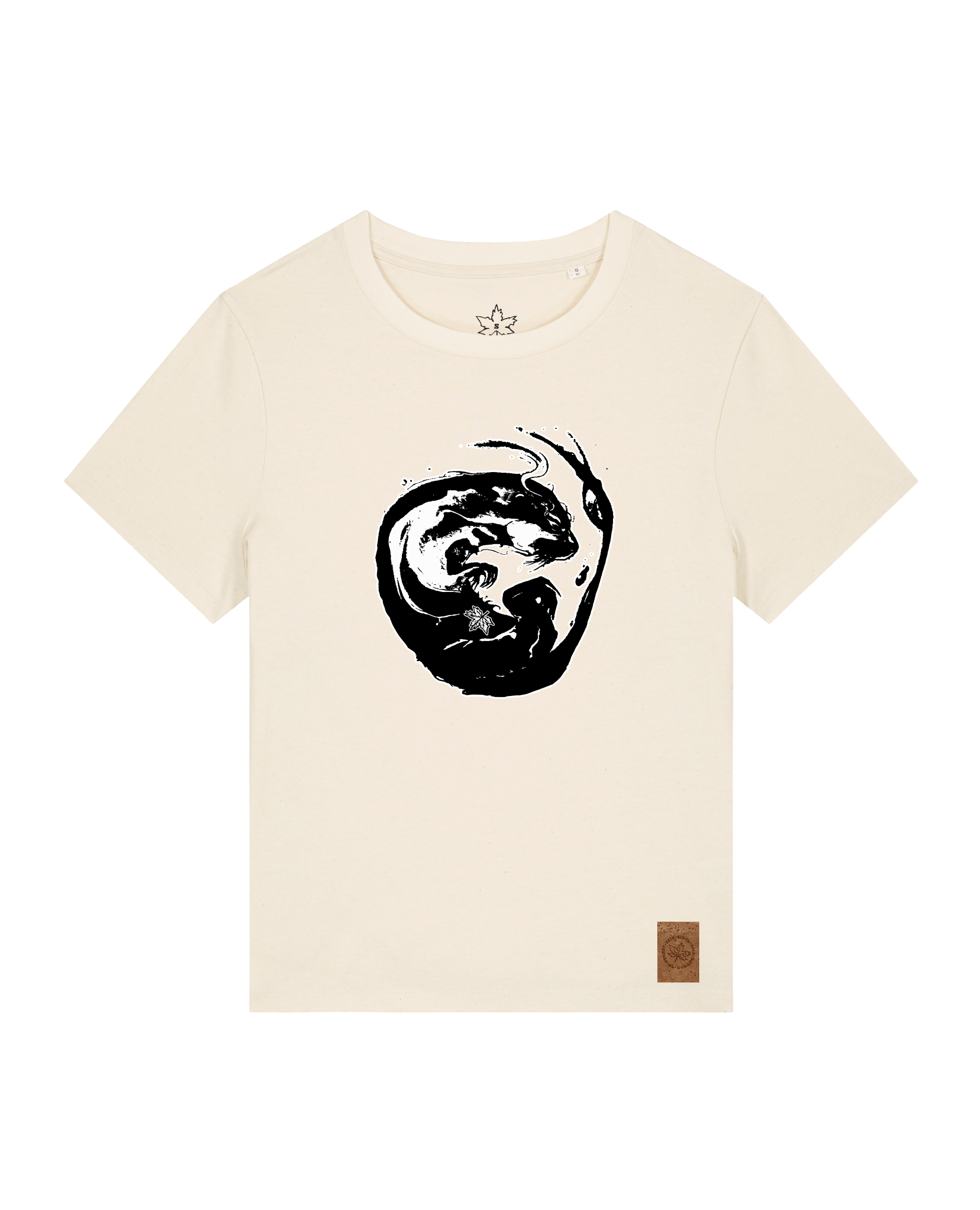 bio-female-medium fit-tshirt-alpha otter-sttw172-natur-front