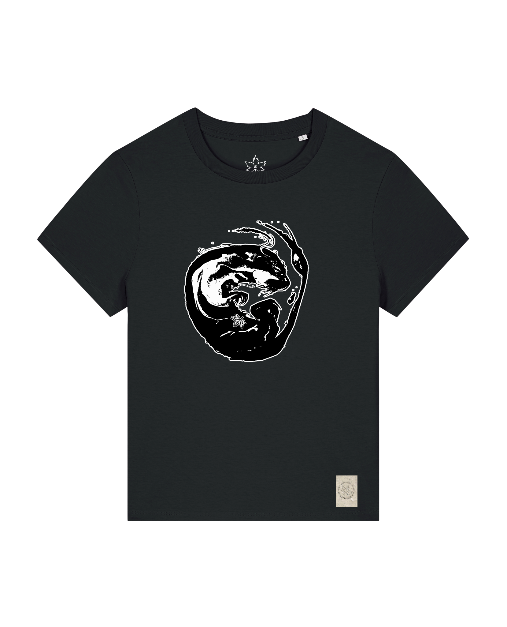 bio-female-medium fit-tshirt-alpha otter-sttw172-schwarz-front