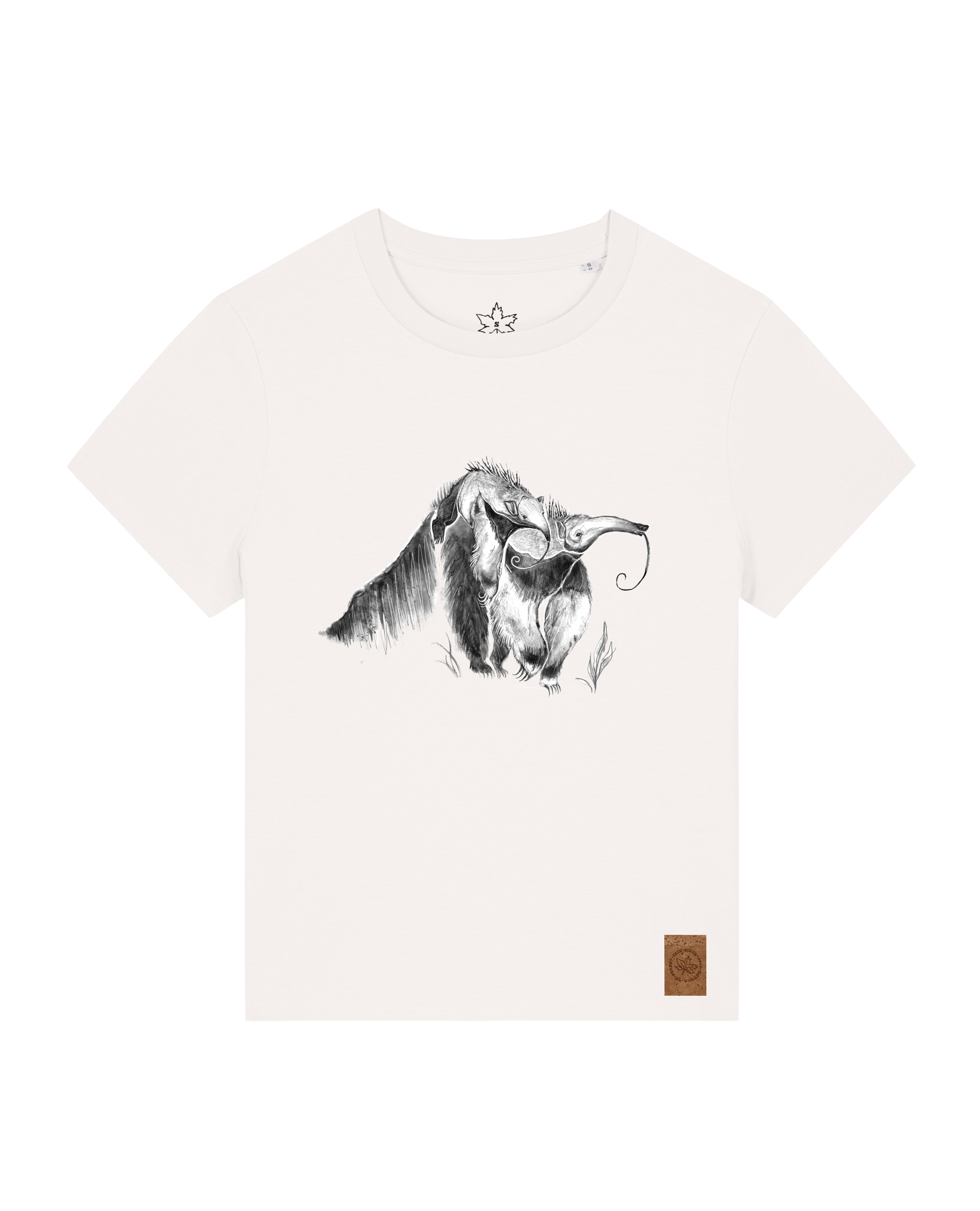 bio-female-medium fit-tshirt-ameisenbär-sttw172-bio ei-front