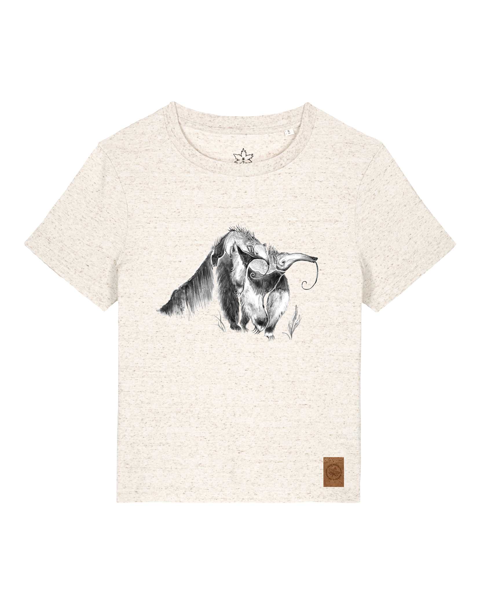 bio-female-medium fit-tshirt-ameisenbär-sttw172-elbsandstein-front