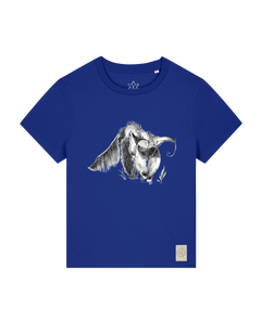 bio-female-medium fit-tshirt-ameisenbär-sttw172-kornblume-front
