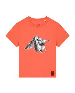 bio-female-medium fit-tshirt-ameisenbär-sttw172-mandarine-front
