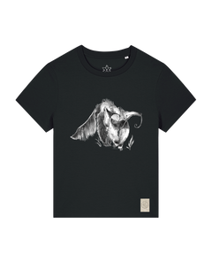 bio-female-medium fit-tshirt-ameisenbär-sttw172-schwarz-front
