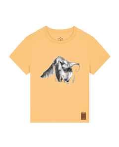bio-female-medium fit-tshirt-ameisenbär-sttw172-senfkorn-front