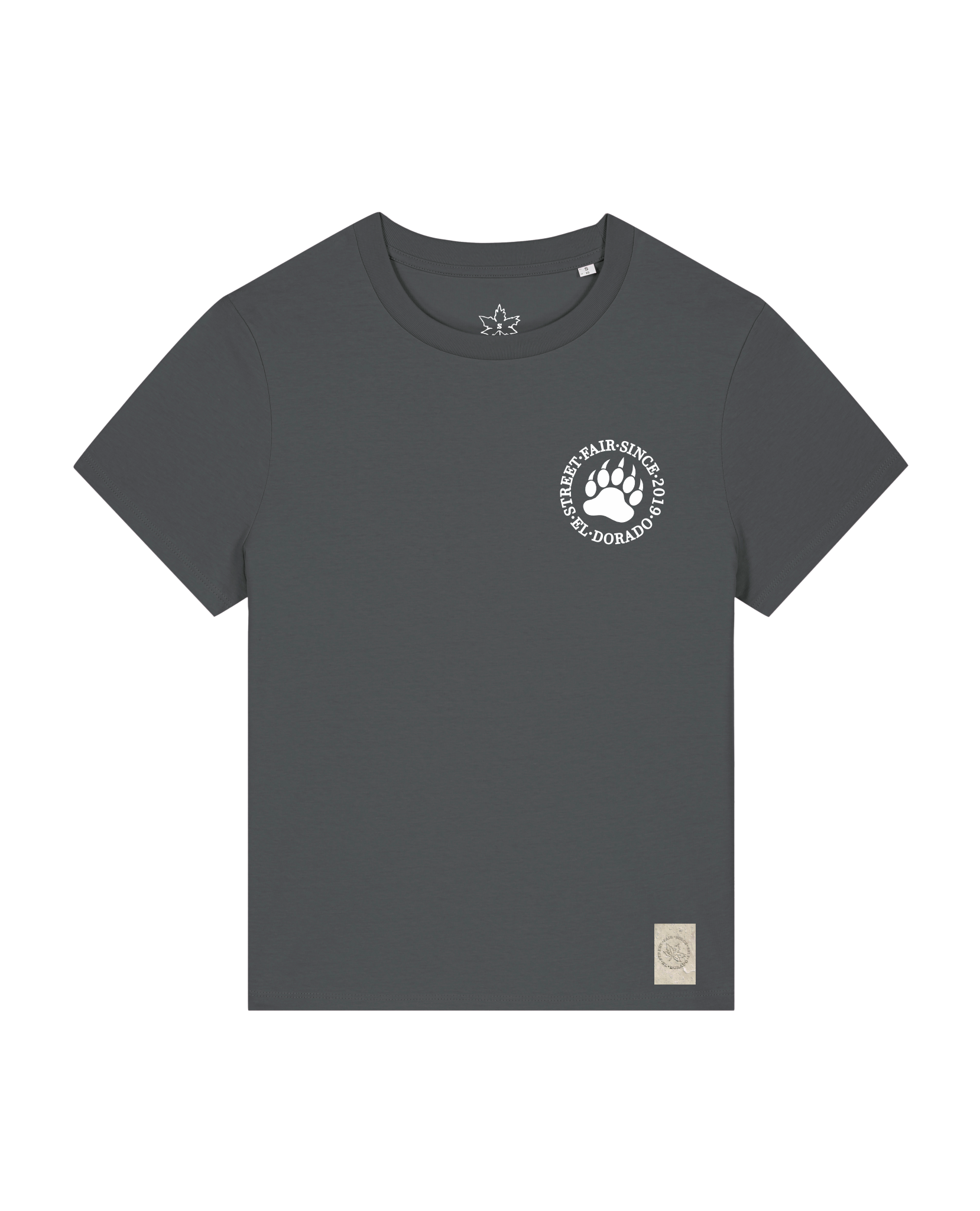 bio-female-medium fit-tshirt-arkadien's friend (backprint)-sttw172-eisen-front