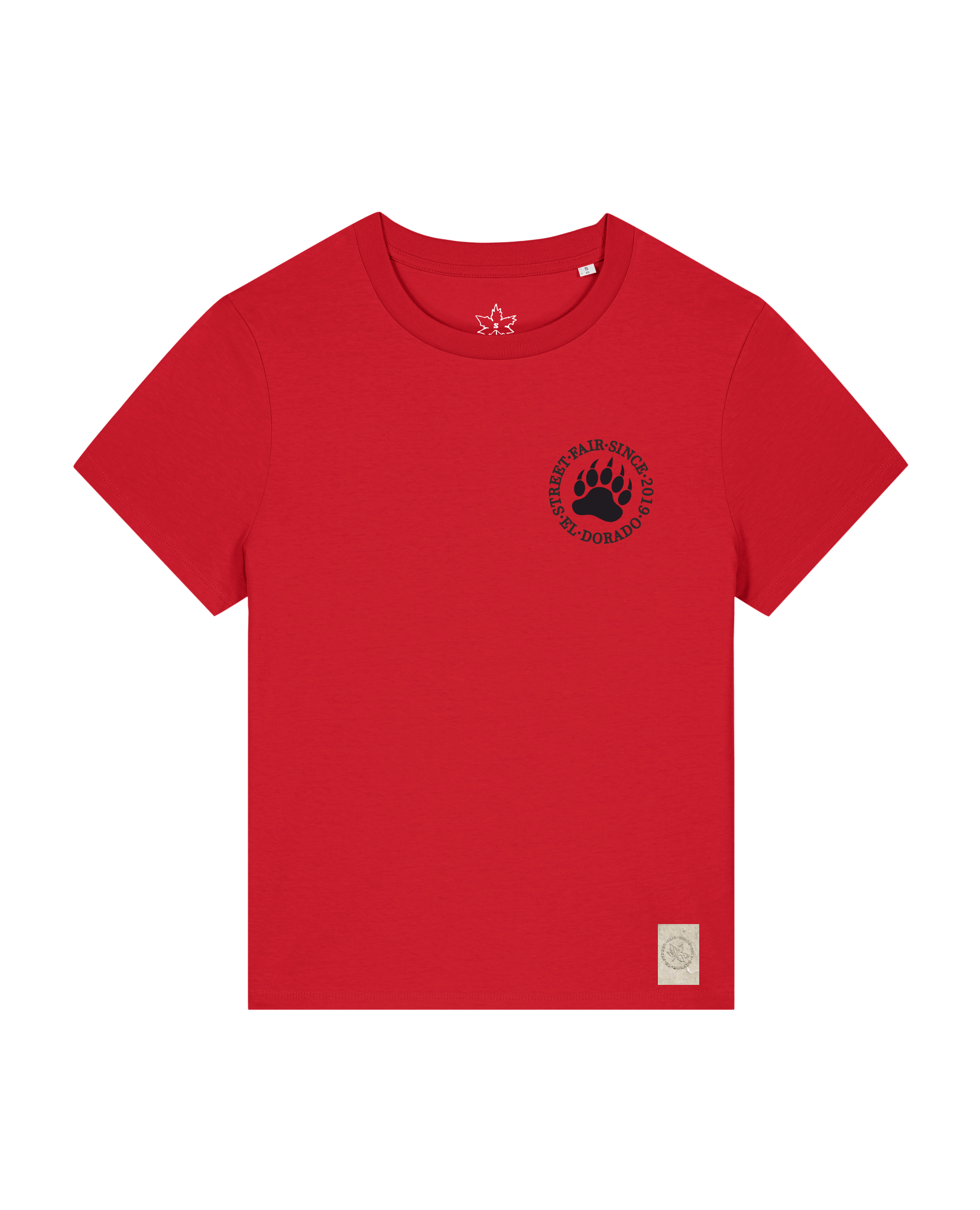 bio-female-medium fit-tshirt-arkadien's friend (backprint)-sttw172-erdbeere-front