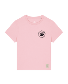 bio-female-medium fit-tshirt-arkadien's friend (backprint)-sttw172-flamingo-front