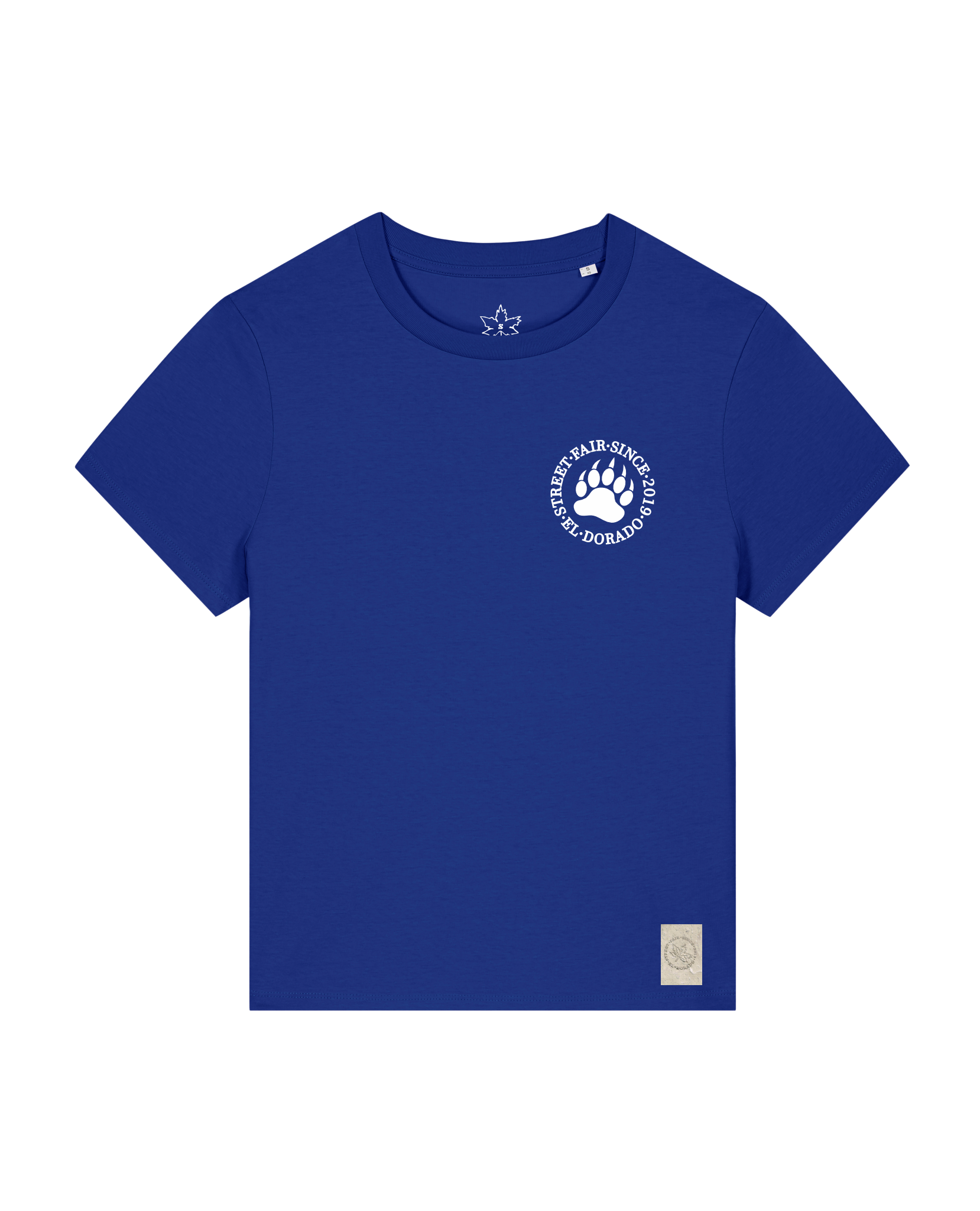 bio-female-medium fit-tshirt-arkadien's friend (backprint)-sttw172-kornblume-front