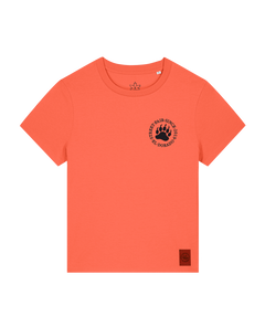 bio-female-medium fit-tshirt-arkadien's friend (backprint)-sttw172-mandarine-front