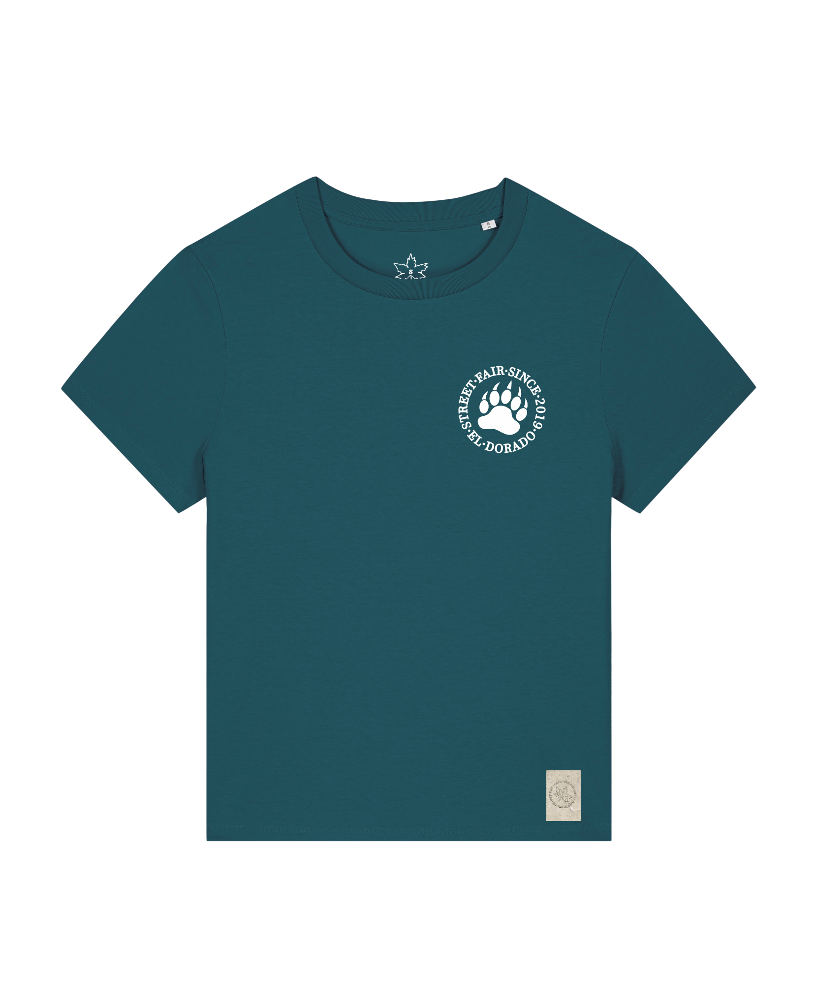 bio-female-medium fit-tshirt-arkadien's friend (backprint)-sttw172-nordmanntanne-front