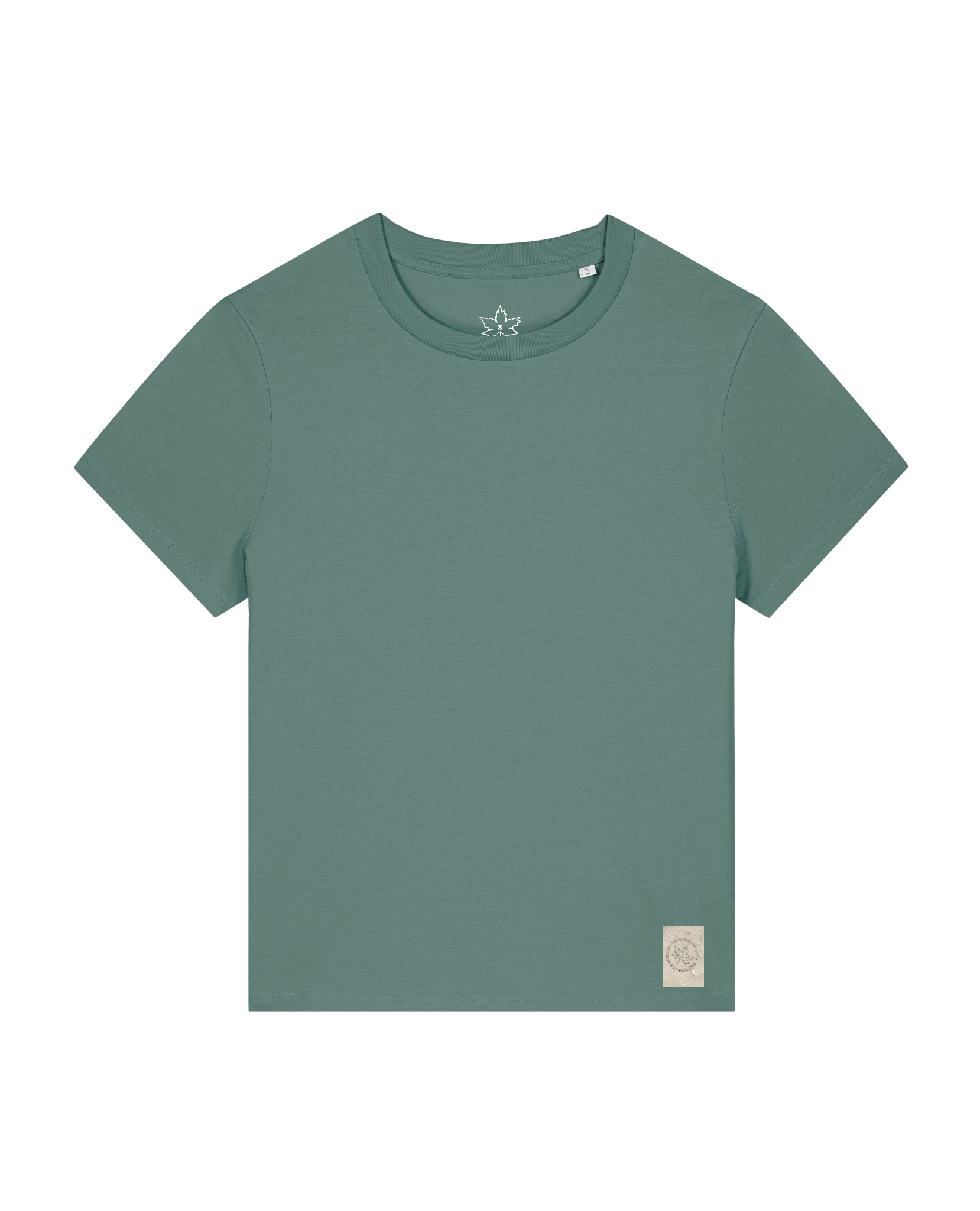 bio-female-medium fit-tshirt-basic-sttw172-blautanne-front