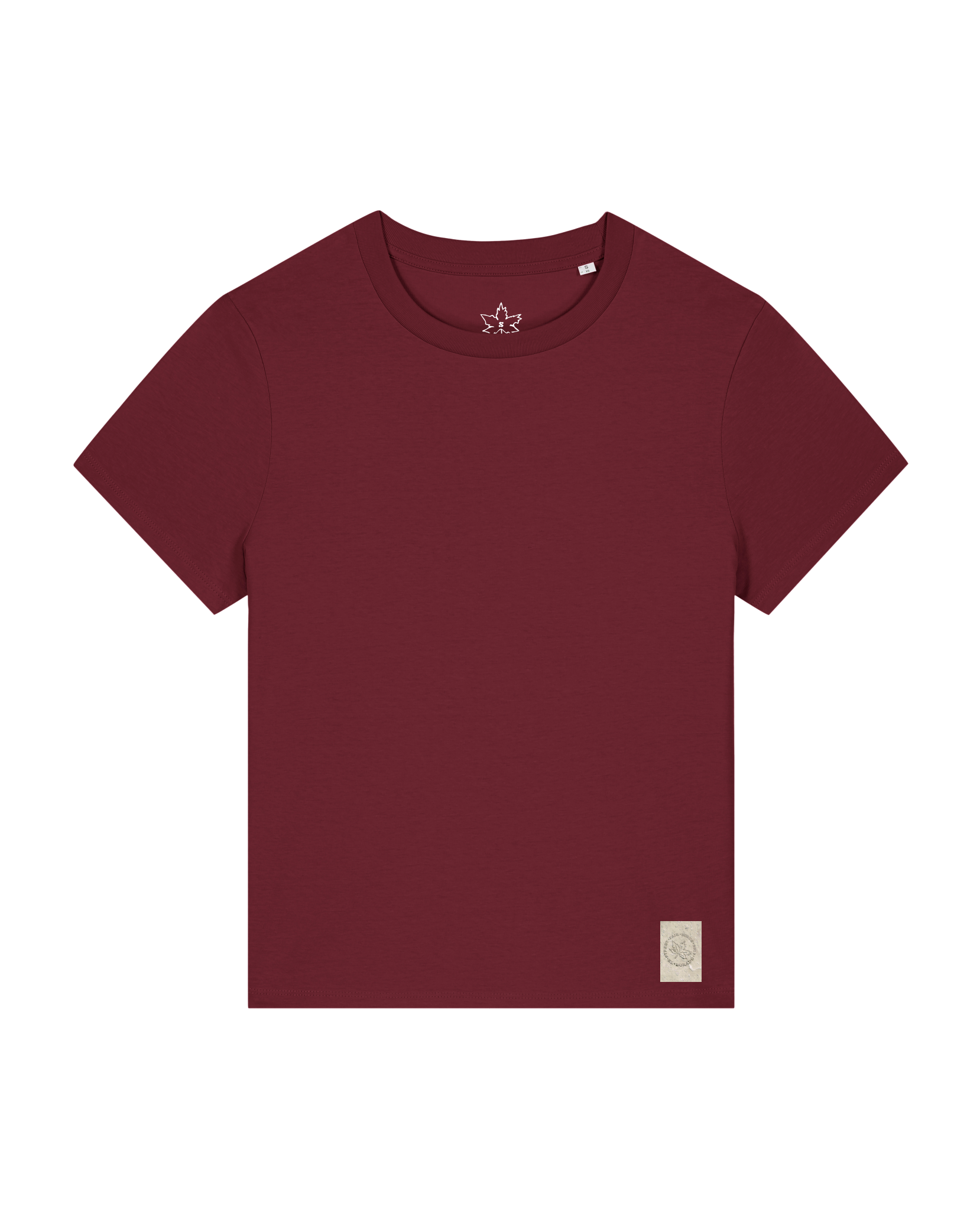 bio-female-medium fit-tshirt-basic-sttw172-burgunder rot-front