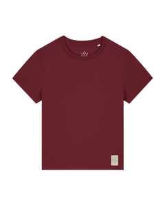 bio-female-medium fit-tshirt-basic-sttw172-burgunder rot-front