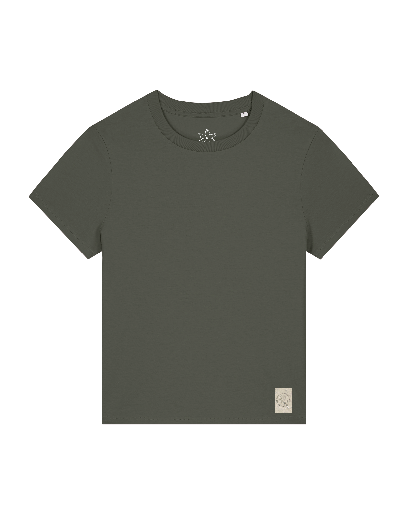 bio-female-medium fit-tshirt-basic-sttw172-grunkohl-front