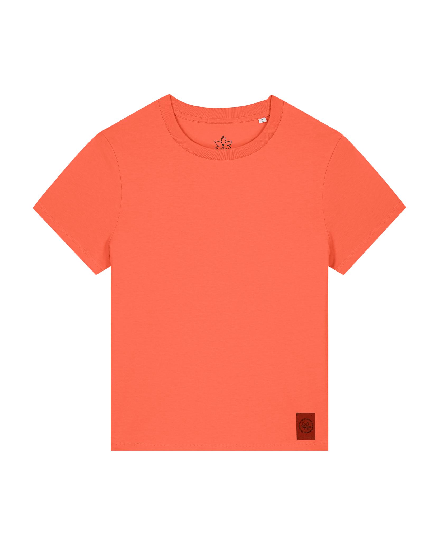 bio-female-medium fit-tshirt-basic-sttw172-mandarine-front