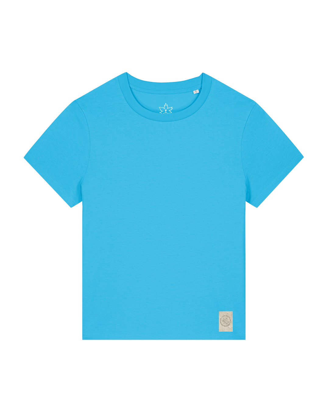 bio-female-medium fit-tshirt-basic-sttw172-wasserblau-front