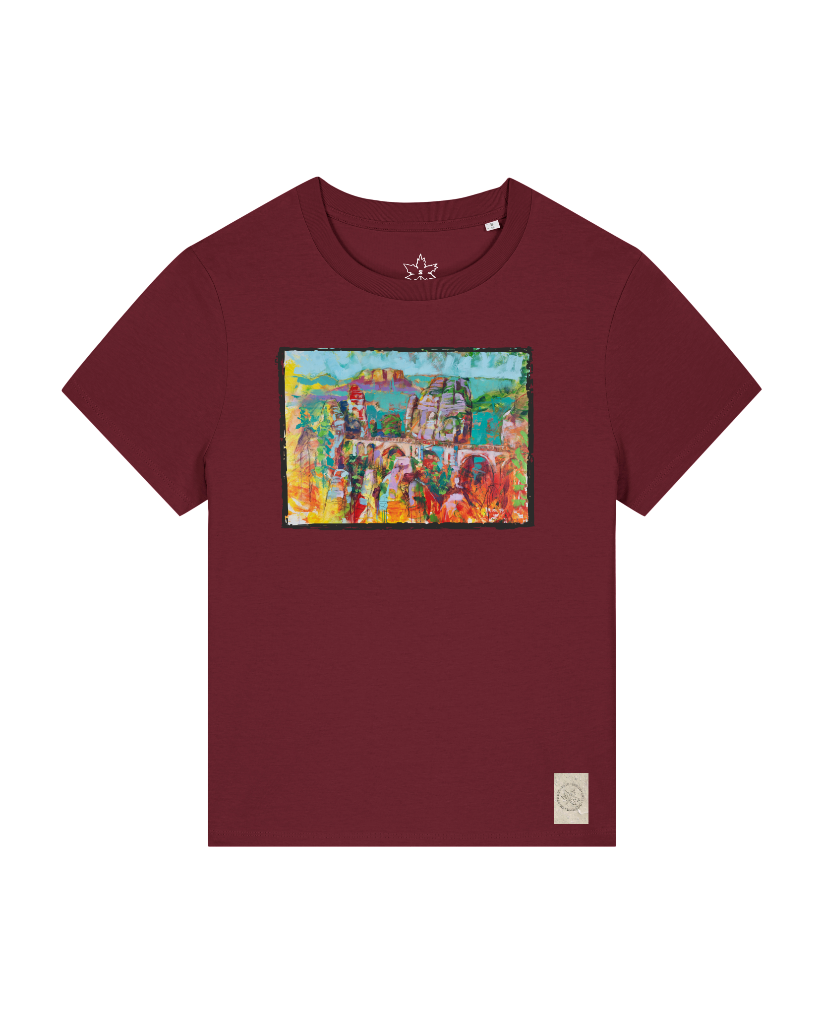 bio-female-medium fit-tshirt-bastei-sttw172-burgunder rot-front