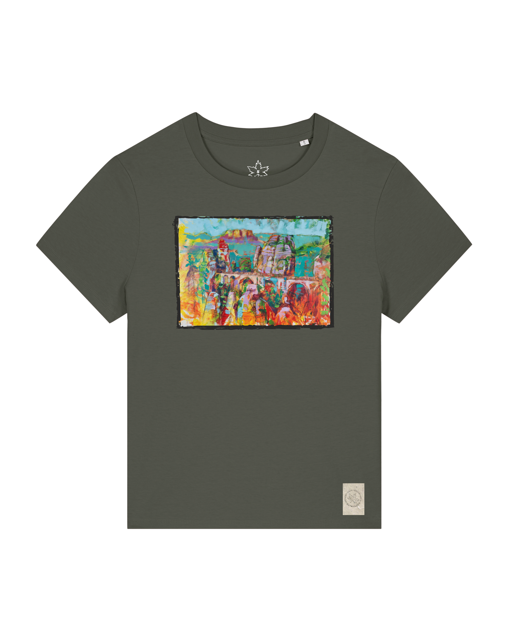 bio-female-medium fit-tshirt-bastei-sttw172-grunkohl-front