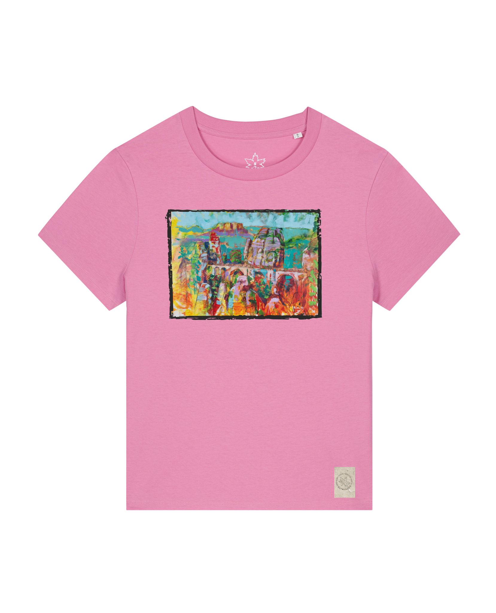 bio-female-medium fit-tshirt-bastei-sttw172-kaugummi-front