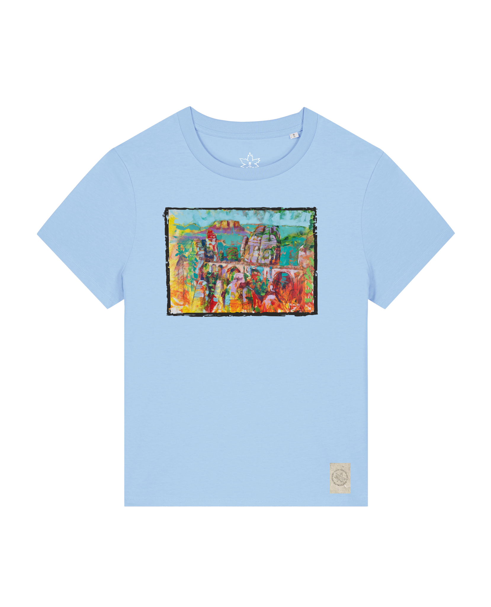 bio-female-medium fit-tshirt-bastei-sttw172-lagune-front