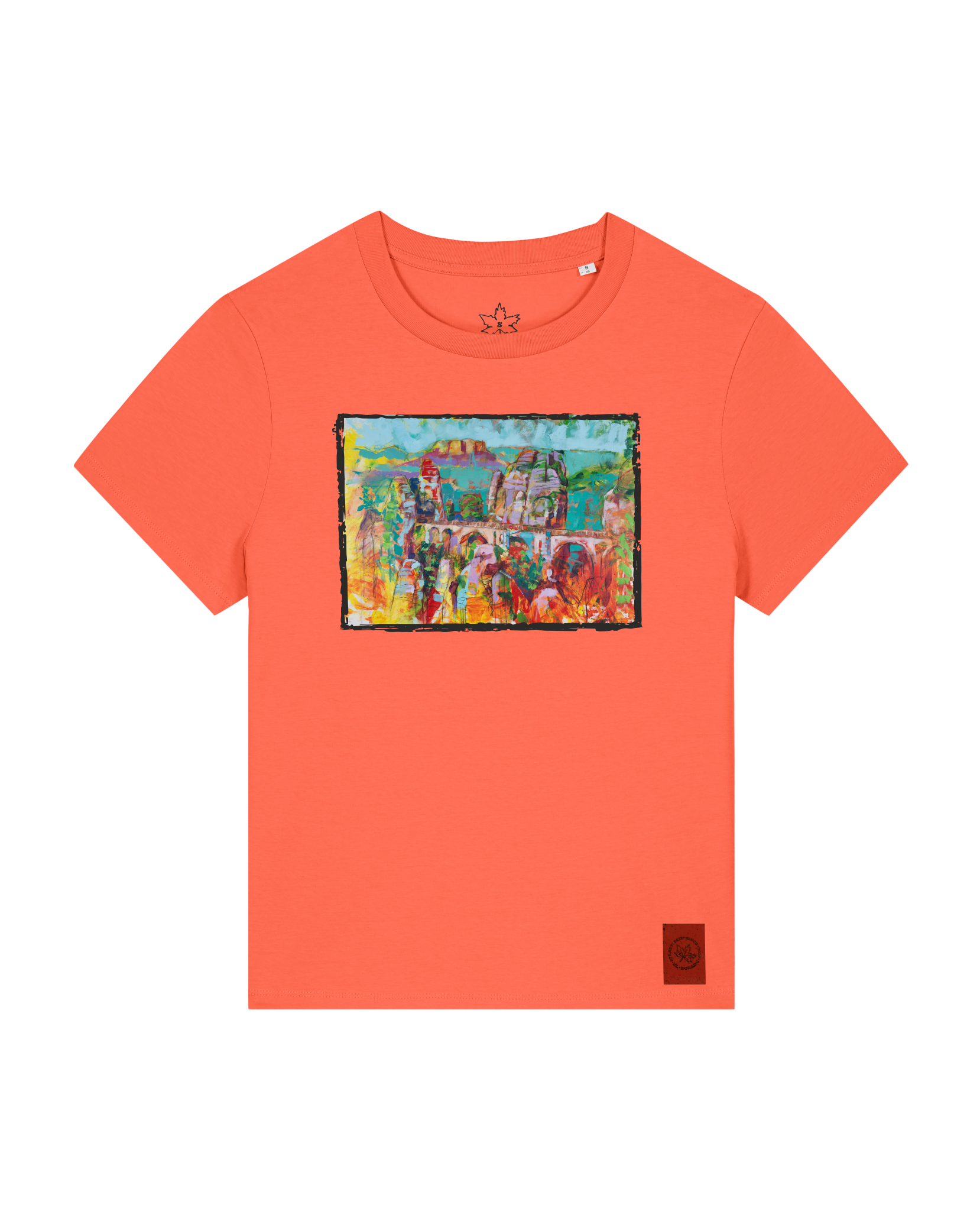 bio-female-medium fit-tshirt-bastei-sttw172-mandarine-front