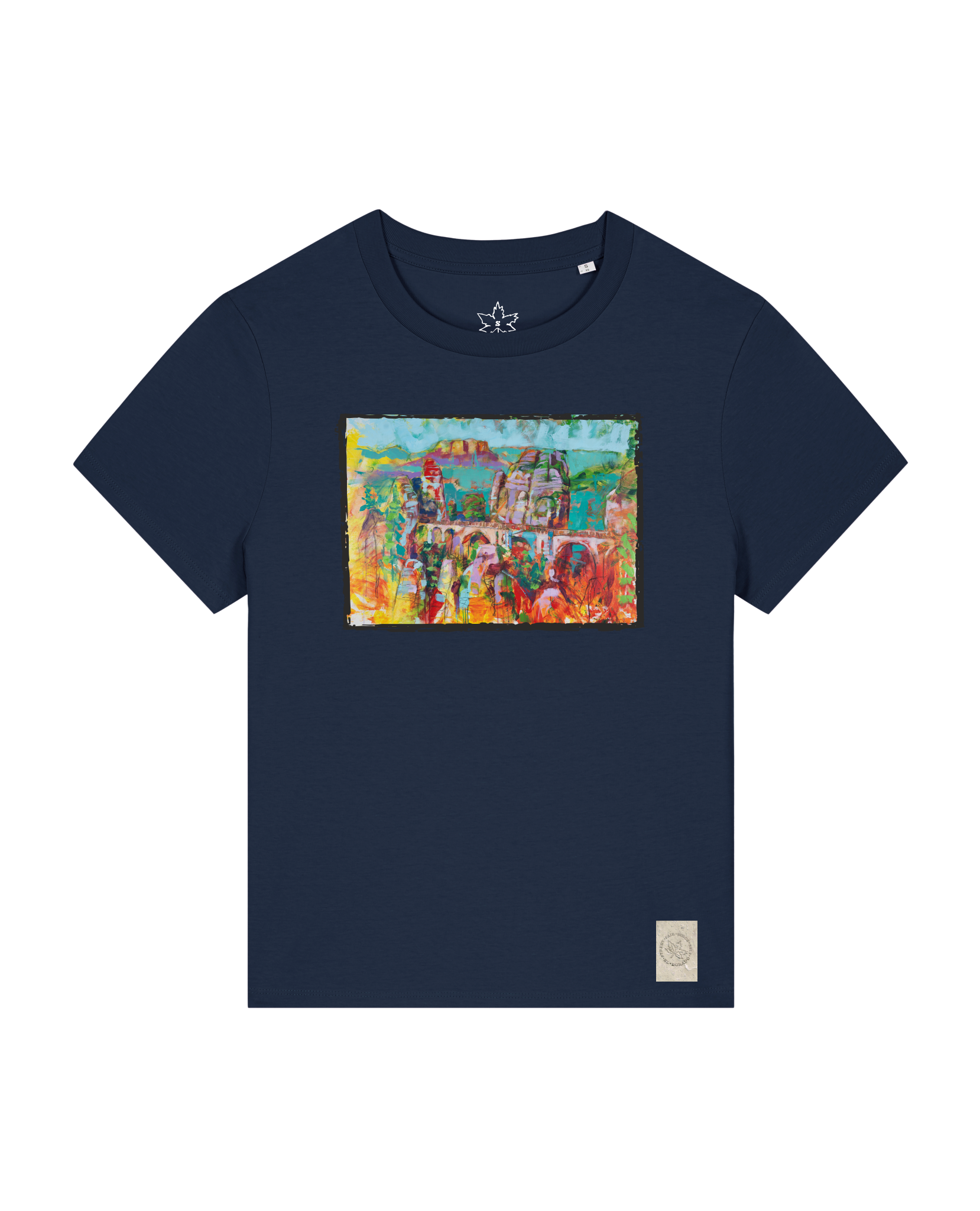 bio-female-medium fit-tshirt-bastei-sttw172-marine-front