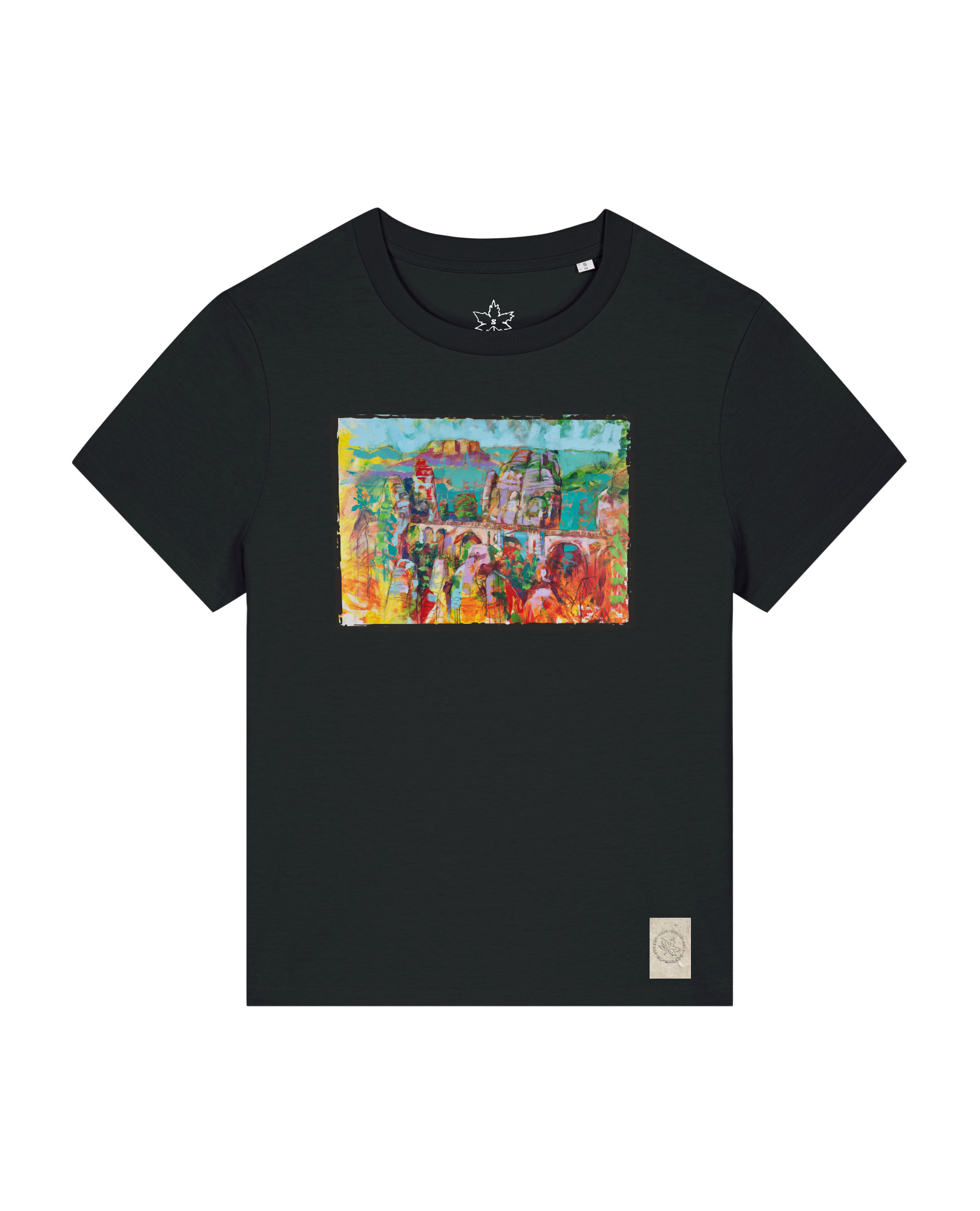 bio-female-medium fit-tshirt-bastei-sttw172-schwarz-front