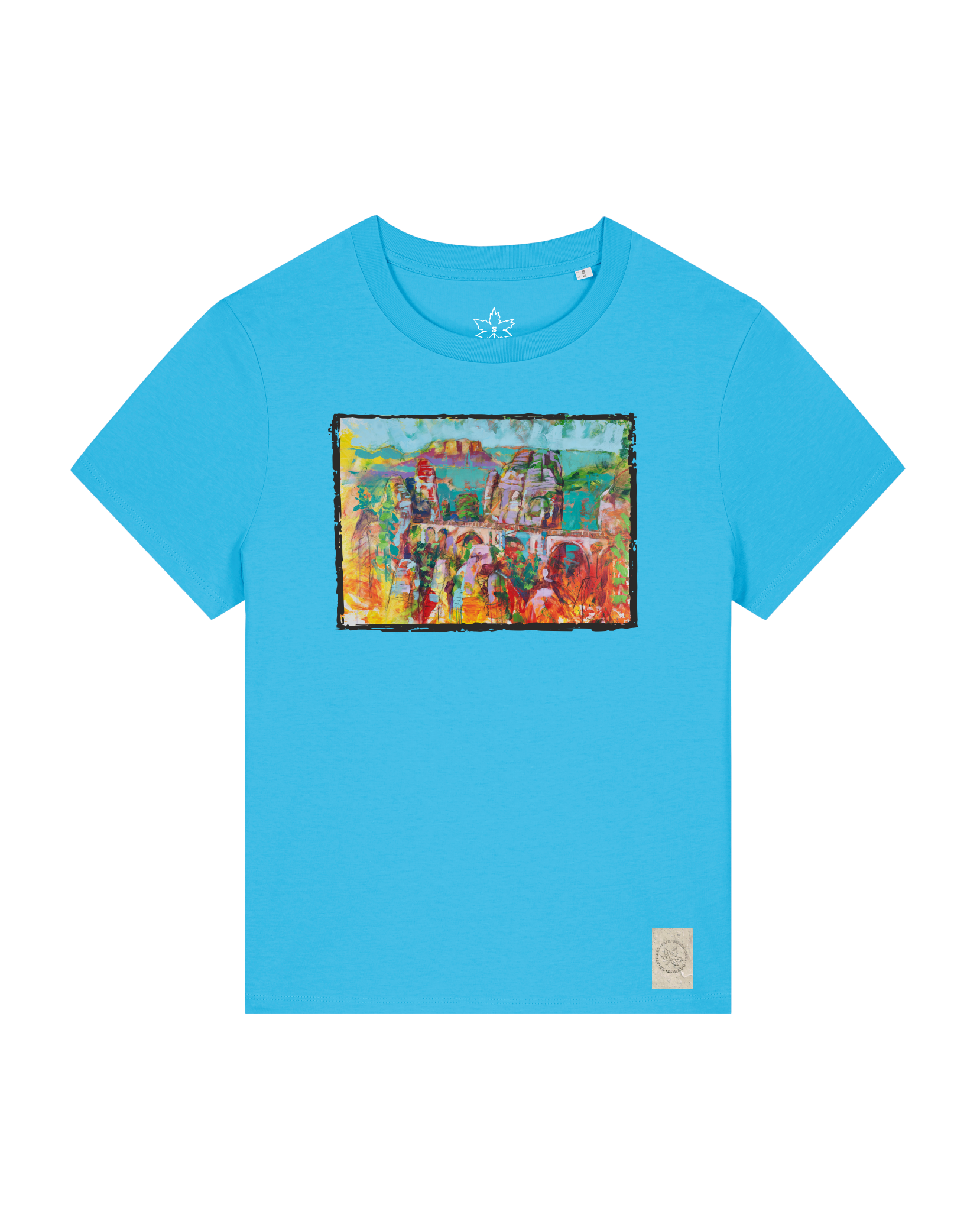 bio-female-medium fit-tshirt-bastei-sttw172-wasserblau-front