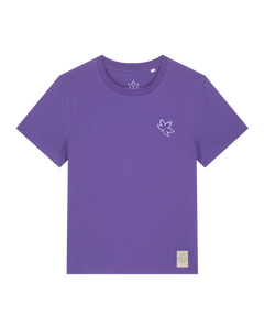 bio-female-medium fit-tshirt-be like flowers (backprint)-sttw172-blaukraut-front