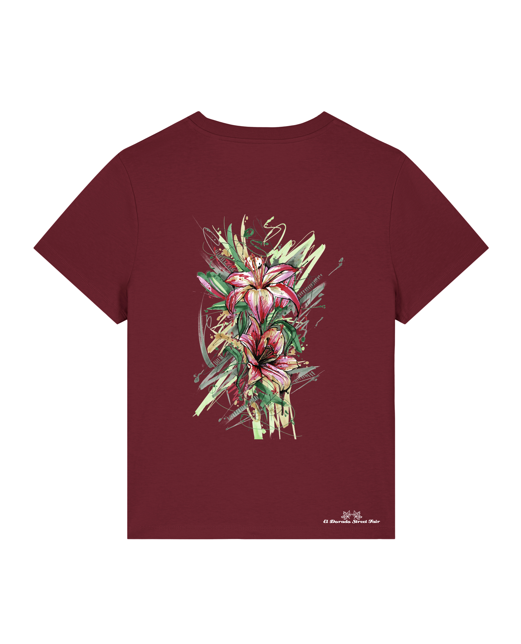 Bio Damen Medium Fit T-Shirt Be Like Flowers (Backprint)