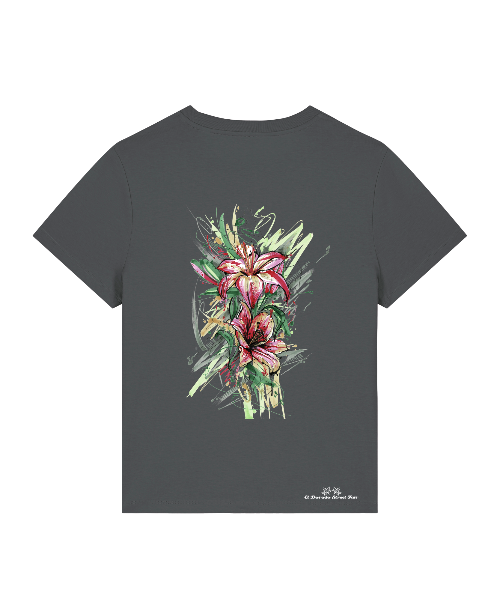 Bio Damen Medium Fit T-Shirt Be Like Flowers (Backprint)