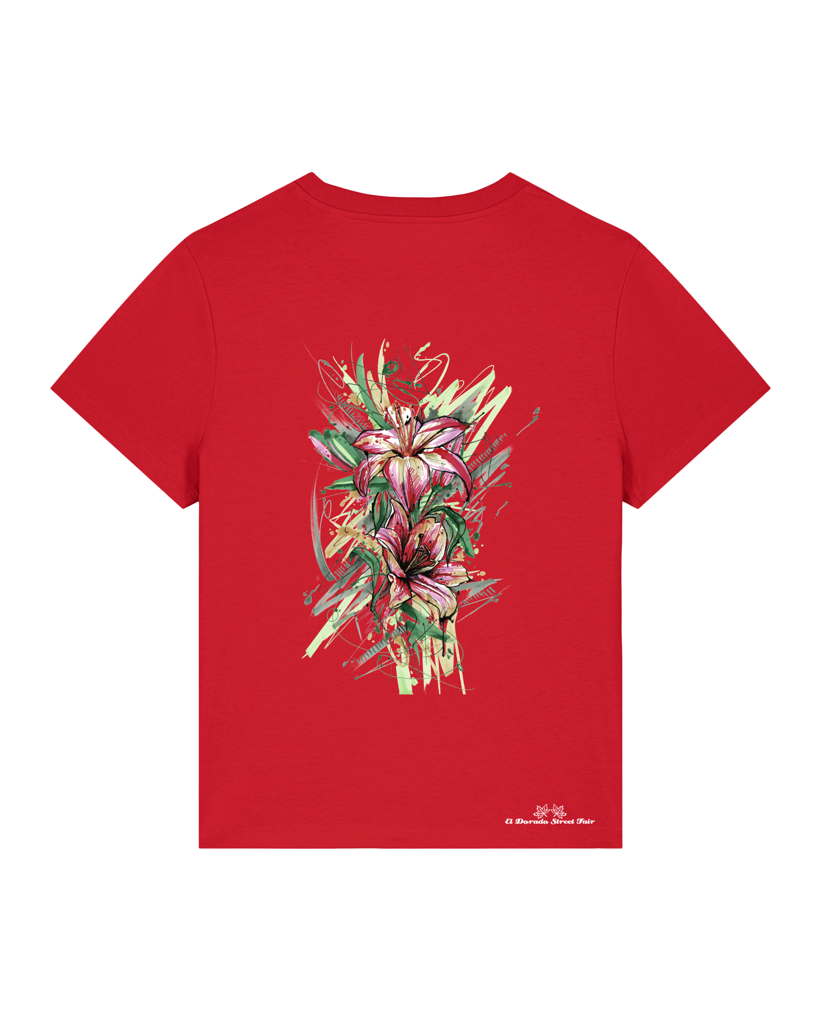 Bio Damen Medium Fit T-Shirt Be Like Flowers (Backprint)