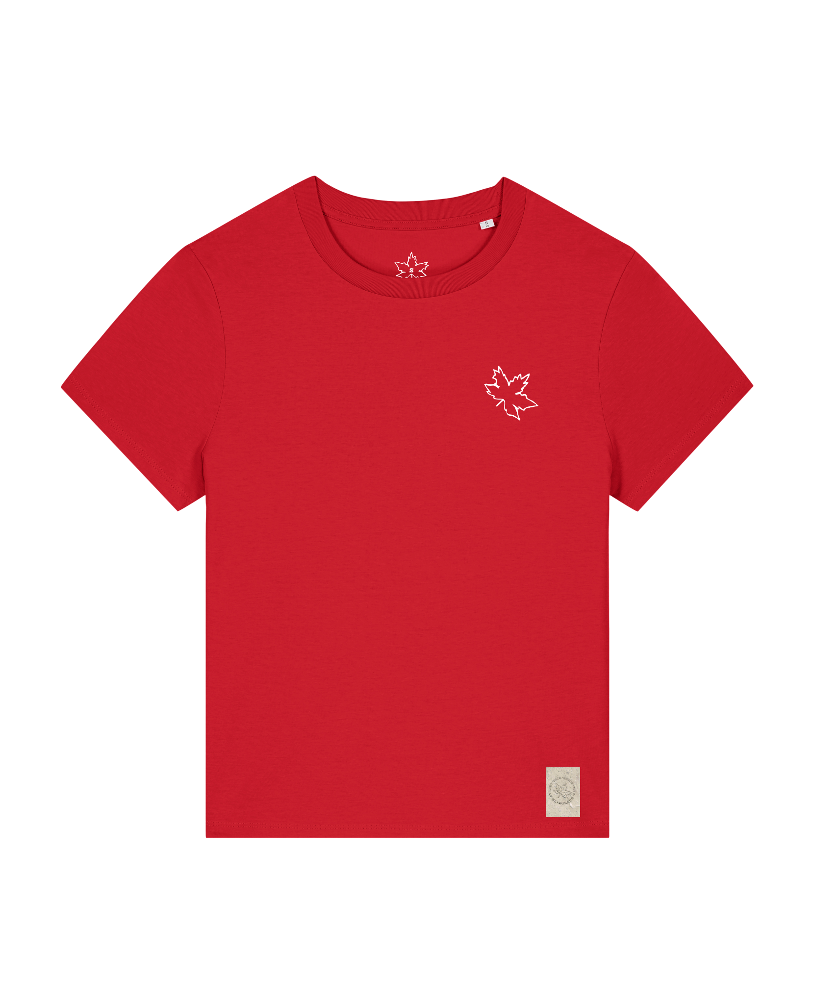 bio-female-medium fit-tshirt-be like flowers (backprint)-sttw172-erdbeere-front