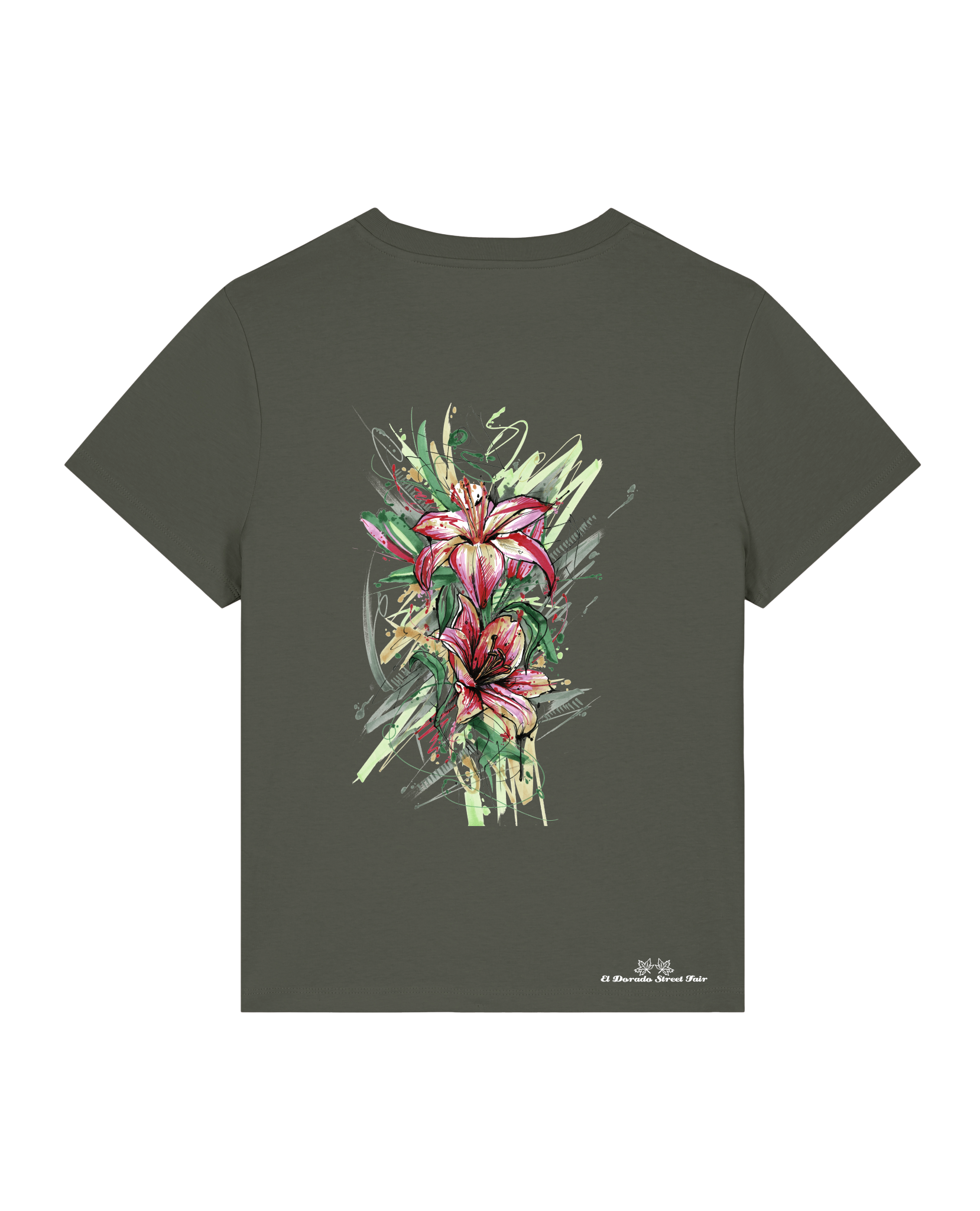 Bio Damen Medium Fit T-Shirt Be Like Flowers (Backprint)