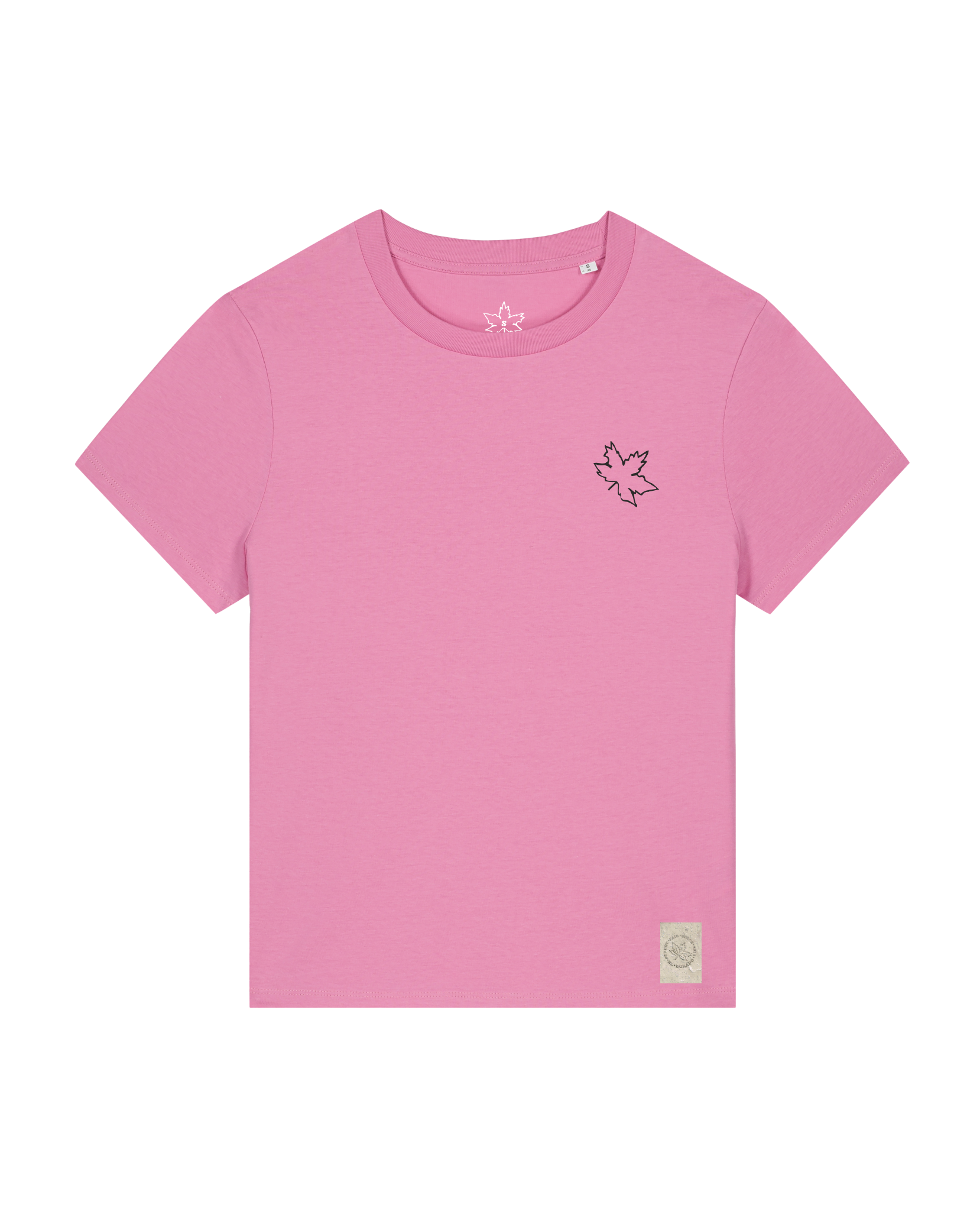 bio-female-medium fit-tshirt-be like flowers (backprint)-sttw172-kaugummi-front